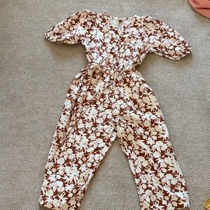 Universal Thread Floral Top in Brown and Cream